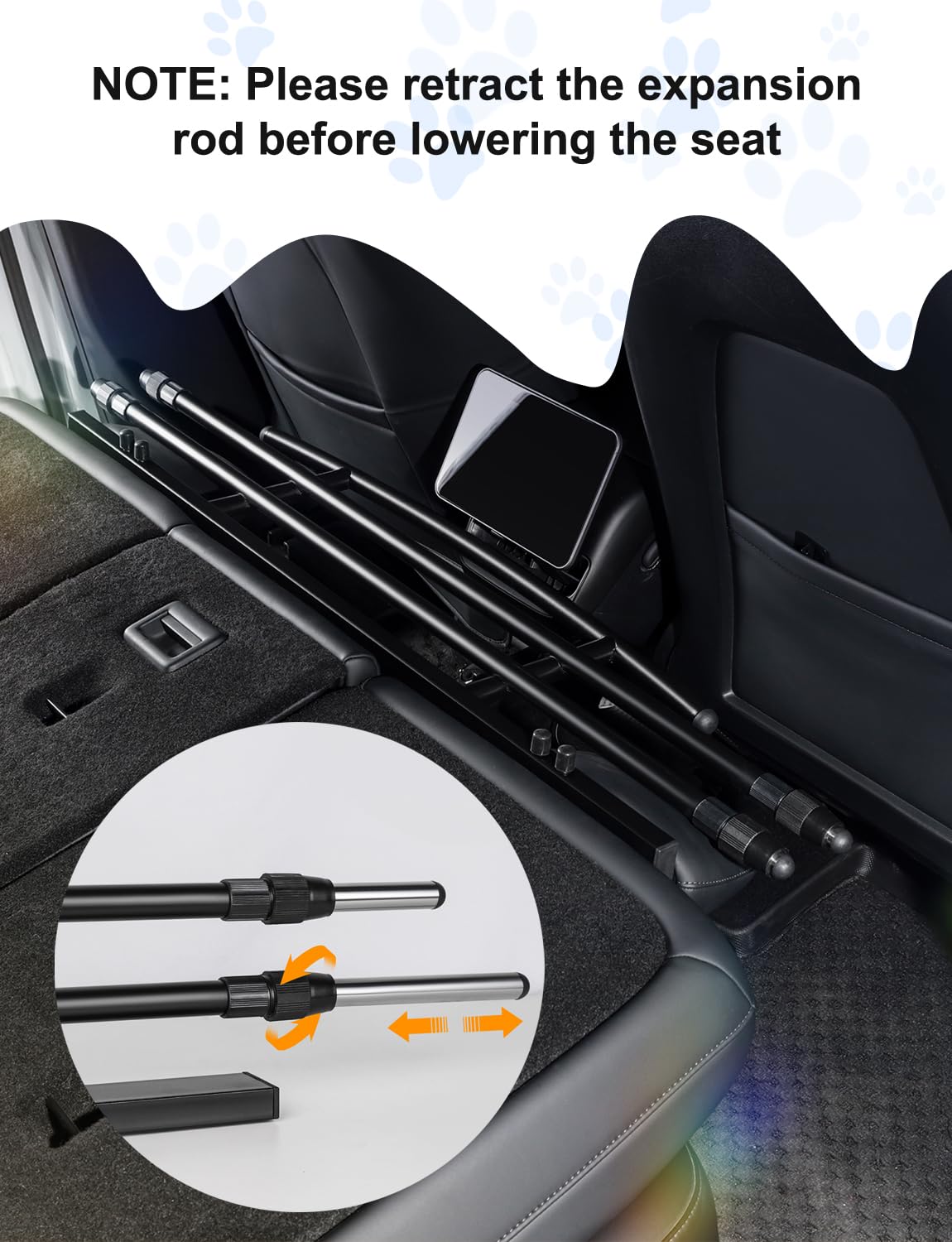 EVFITUS for Tesla Model Y Juniper Dog Barrier Adjustable Large Pet Protective Barrier Anti-bite Heavy-Duty Metal Stainless Steel for Dog Travel for Tesla Model Y Juniper Accessories 2025 2026