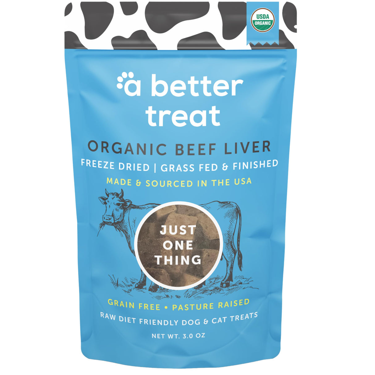 A Better Treat – Organic, Freeze Dried, Single Ingredient, 100% Grass Fed and Finished Beef Liver Dog Treats, Cat Treats | Natural Healthy | Grain Free, High Protein, Diabetic Friendly | Made in USA