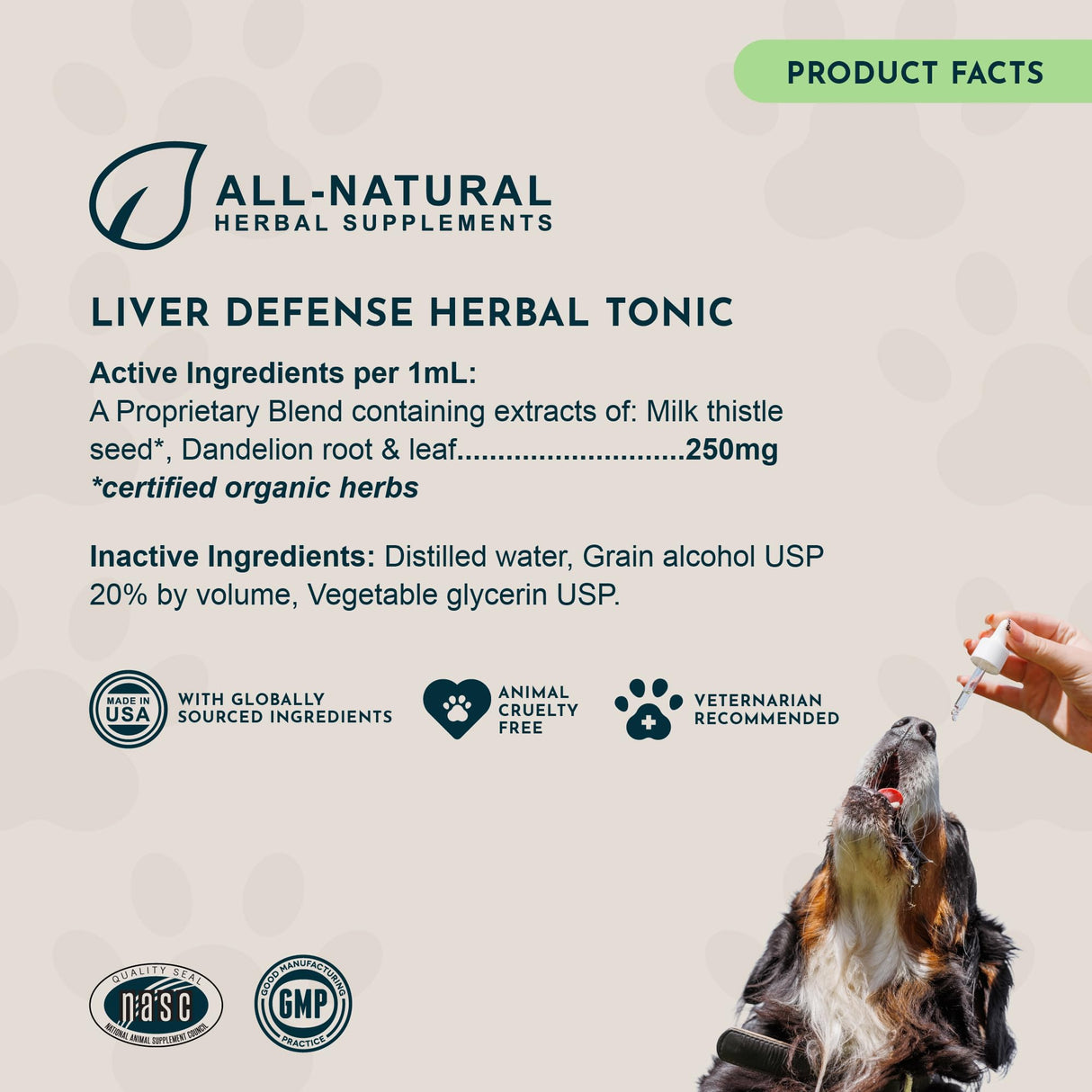 Animal Essentials Liver Defense for Dogs & Cats - Liver Support, Milk Thistle, Dandelion, Liquid Supplement, Detox Blend, Liver Cleanser - 2 Fl Oz