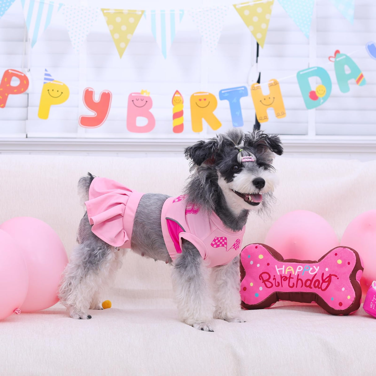 CuteBone Pet Cheerleader Costume Two Piece Cheer Dog Dress Pink Clothes - Sports Outfit for Small Dogs & Cats - Comfortable, Stylish, Easy to Wear - Great for Game Days, Parties and Photos LLD01M