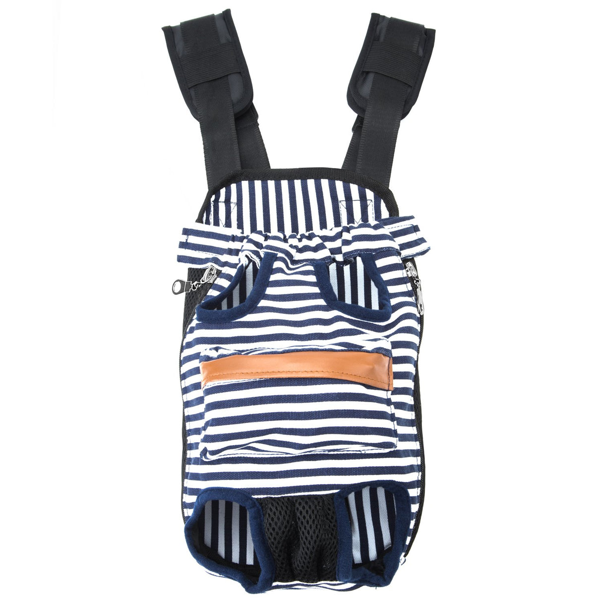 GEEPET Legs Out Front-Facing Dog Carrier Hands-Free Adjustable Pet Puppy Cat Backpack Carrier for Walking Hiking Bike and Motorcycle (Medium, Stripe)