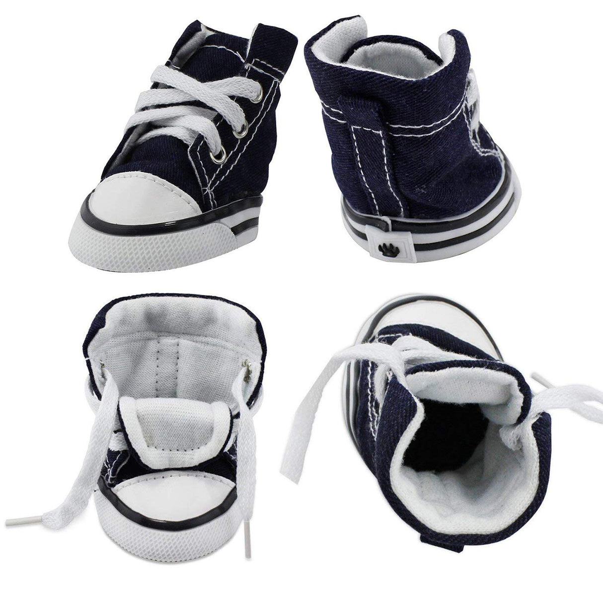 abcGoodefg Pet Dog Shoes Puppy Canvas Sneaker Boots, Outdoor Nonslip Causal Shoes Rubber Sole Soft Cotton Inner Fabric Shoes for Small Dog(#4(1.732.20), Blue)