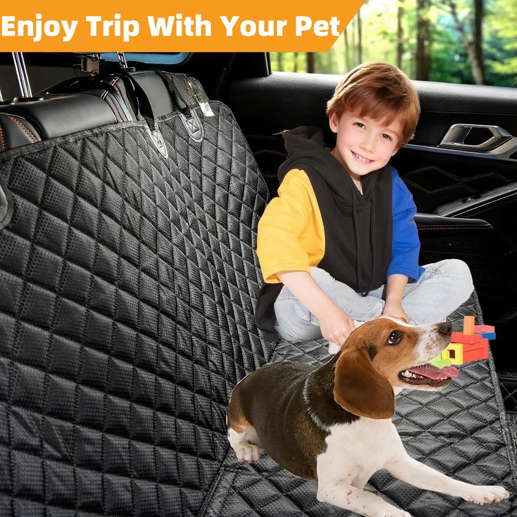 NYLSYT Dog Car Seat Cover for Back Seat Pet Cover for Dogs Waterproof Car Seat Protector Durable Nonslip Scratchproof Seat Covers for Cars SUV& Trucks