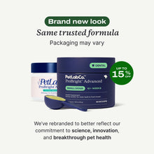 Load image into Gallery viewer, PetLab Co. ProBright Advanced Dental Powder - Dog Breath Freshener - Teeth Cleaning Made Easy – Targets Tartar & Bad Breath - Packaging May Vary - Formulated for Small Dogs