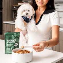 Load image into Gallery viewer, Iron Paws Human-Grade Superfood For Dogs, Premium Greens Powder Supplement For Dental Health, Longevity, Hip & Joint, Gut Health, Allergies, Immune Support, Skin & Coat - 3.5 oz Nutrient Dense Formula