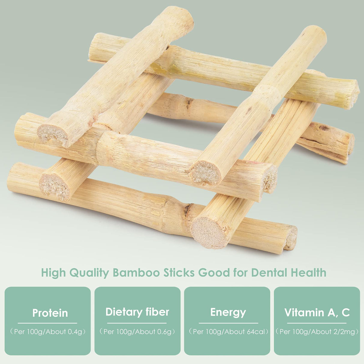 Bissap 910g/2Ib Sweet Bamboo Chew Sticks for Rabbits, Bunny Molar Treats Snack for Small Animals Hamsters Chinchillas Guinea Pigs Squirrels Natural Teeth Grinding Toys