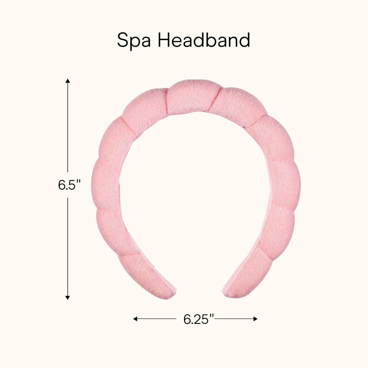 Conair Spa Makeup and Face Washing Headband, Pink Bubble Design, 1 Count, Ultra-Absorbent Microfiber Headband for Washing Face, Soft Terry Cloth, No-Squeeze, No-Pull Band Gentle on Hair and Head