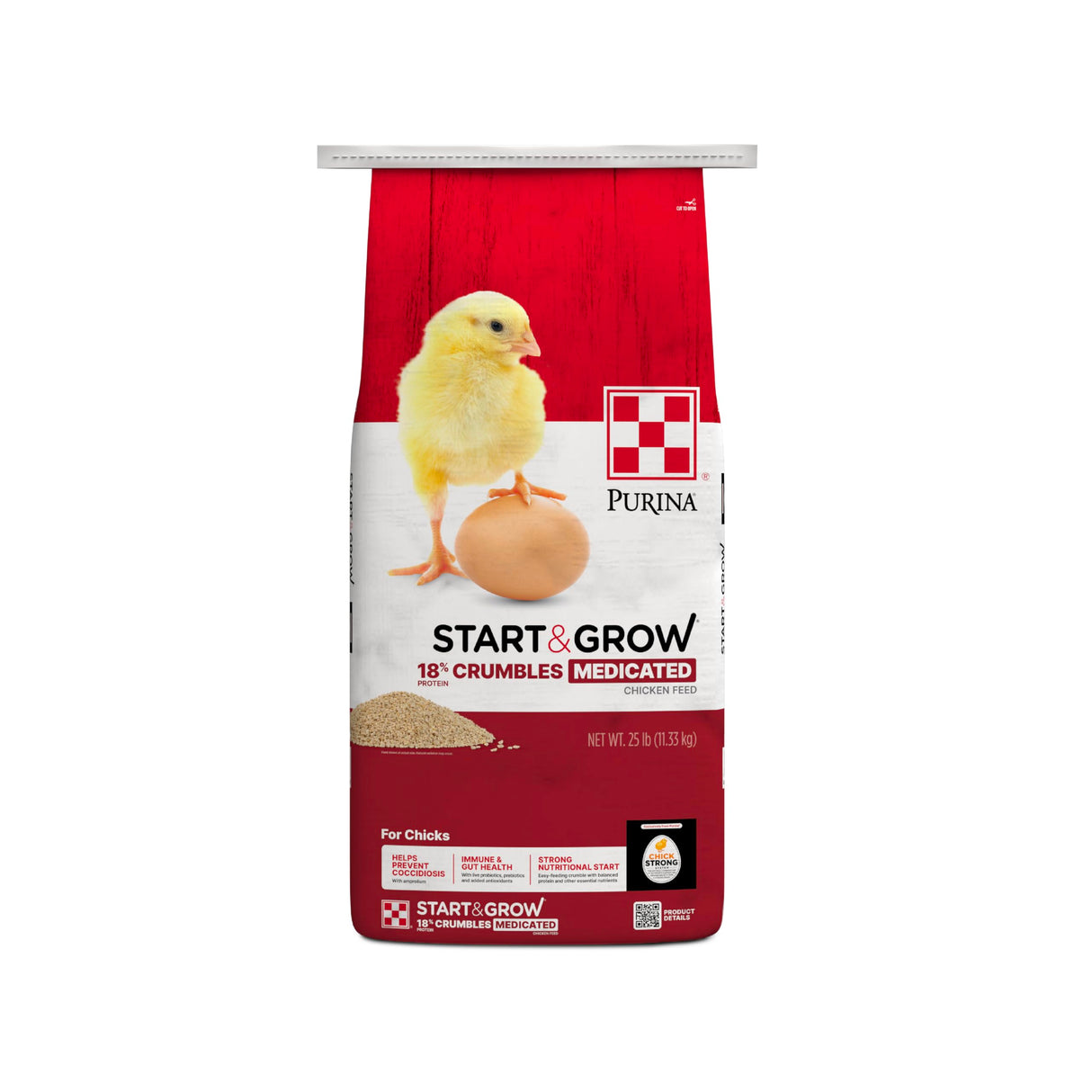Purina Start & Grow | Nutritionally Complete Medicated Chick Feed Crumbles | 25 Pound (25 lb.) Bag