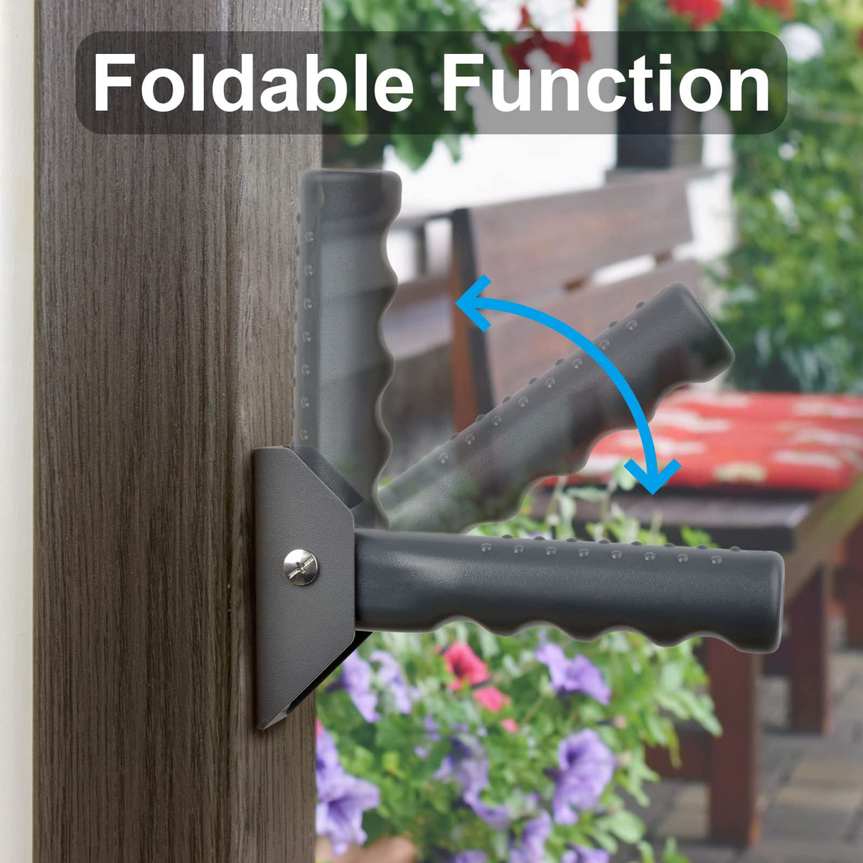 APDTEK Flip Up Grab Bar for Doorway/Stairs Safety Assist Handles for Elderly Non-Slip Grip Bar Great for Seniors, Elderly, Disabled, Handicap and Injured People, Gray