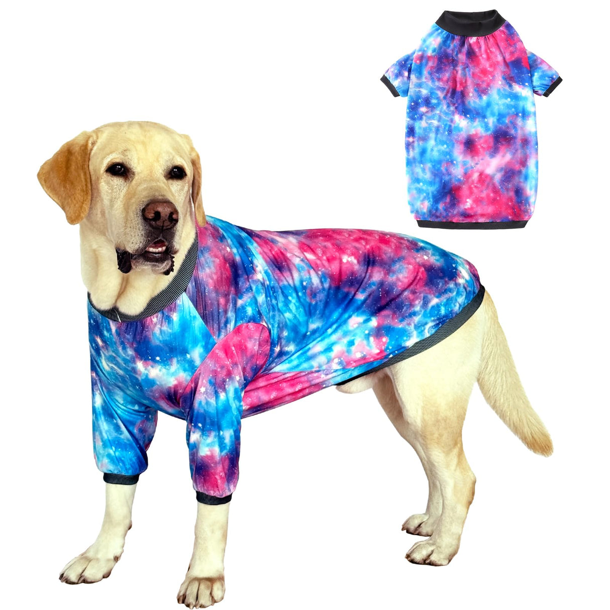 PriPre Dog Blue Pink Tie Dye T-Shirts Soft and Stretchy Breathable Pet Shirt Pajamas Pets Clothes for Large Dogs,Tie Dye 2XL
