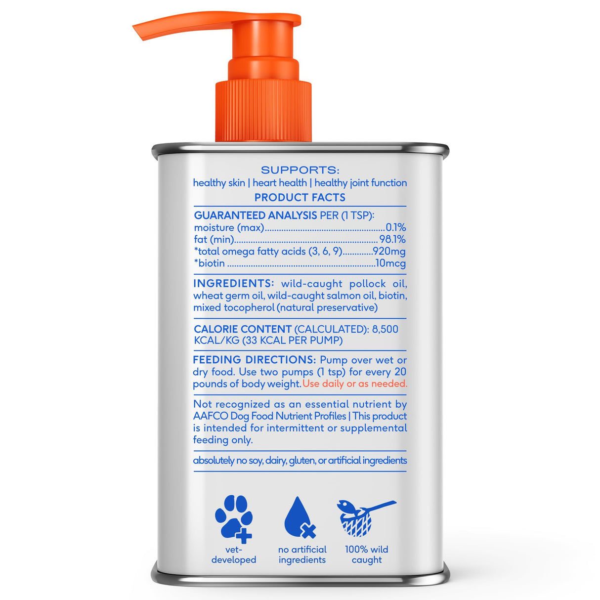 Native Pet Omega 3 Fish Oil for Dogs & Cats - Promotes Healthy Skin, Shiny Coat, & Strong Joints - Made with Wild Alaskan Salmon Oil for Dogs – Tasty, Fast-Absorbing Omega 3 6 9 Liquid Supplement-16oz