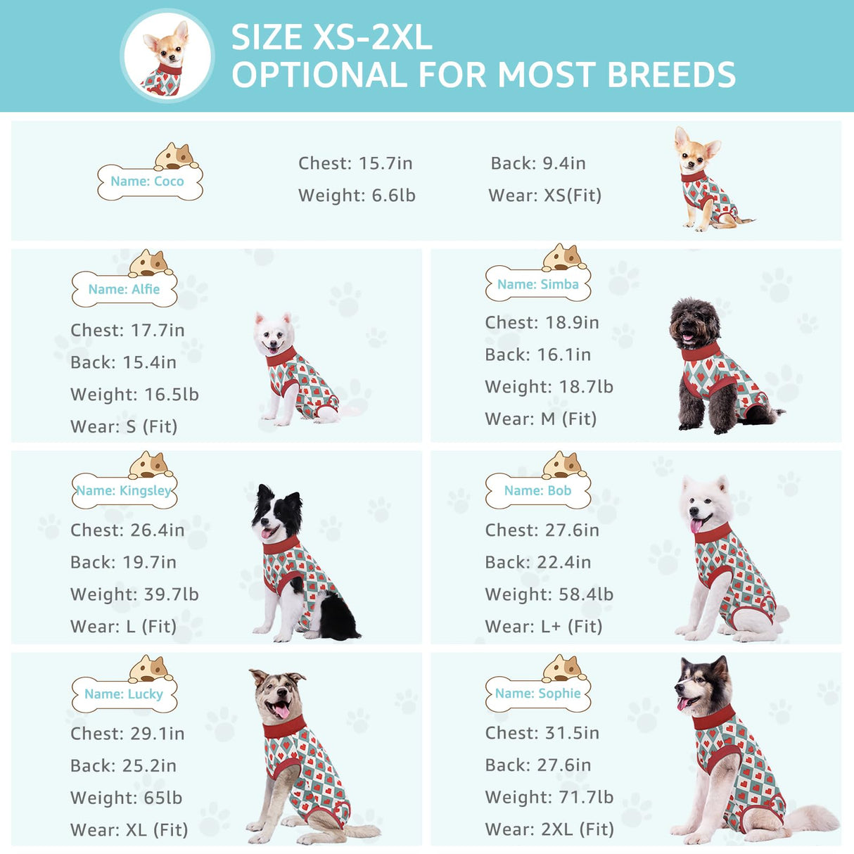 Comwish Small Recovery Suit for Dogs, Dog Recovery Suit Male Female Post Spay, Neuter, Abdominal Surgery Recovery Suit with an Inner Layer Pocket, Prevent Licking Soft Breathable Cotton (Red Heart)