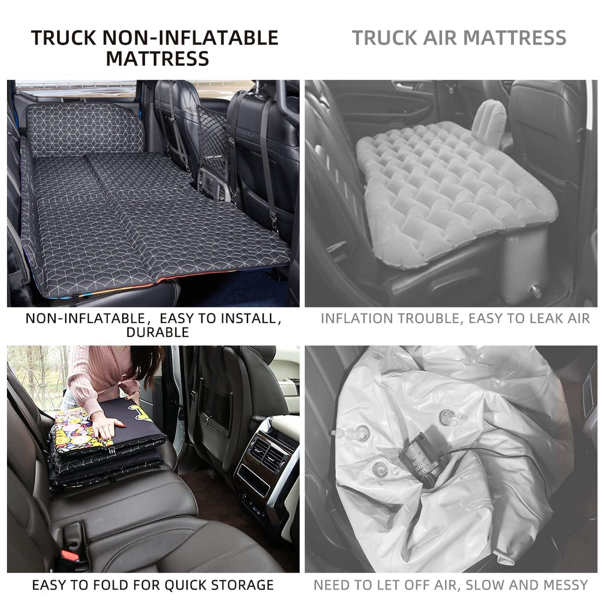 ABE Dog Back Seat Extender for Truck,Truck Dog Seat Cover Back Seat,Non Inflatable Truck Bed Mattress,Dogs Hammock,Pet Seat Covers for F150/RAM1500/Silverado