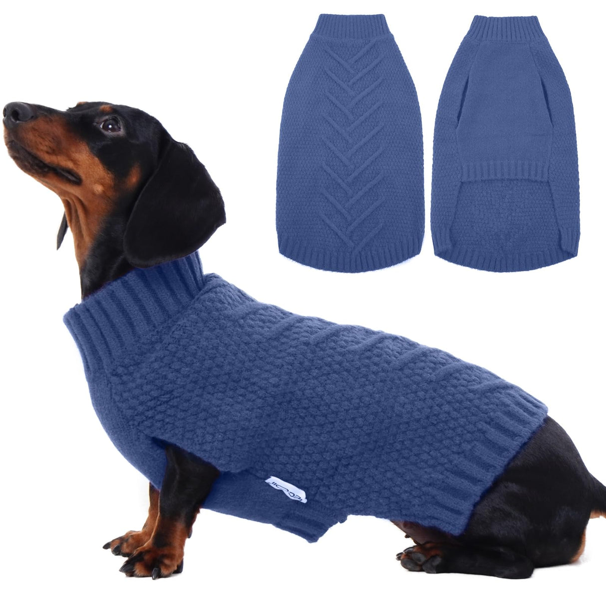 IECOii Dog Sweaters,Dog Sweaters for Large Dogs,Warm Dog Christmas Sweater Sleeveless,Pet Dog Winter Clothes for Fall and Winter,Pullover Dog Knitwear Cold Weather Coat for French Bulldog,Blue-L