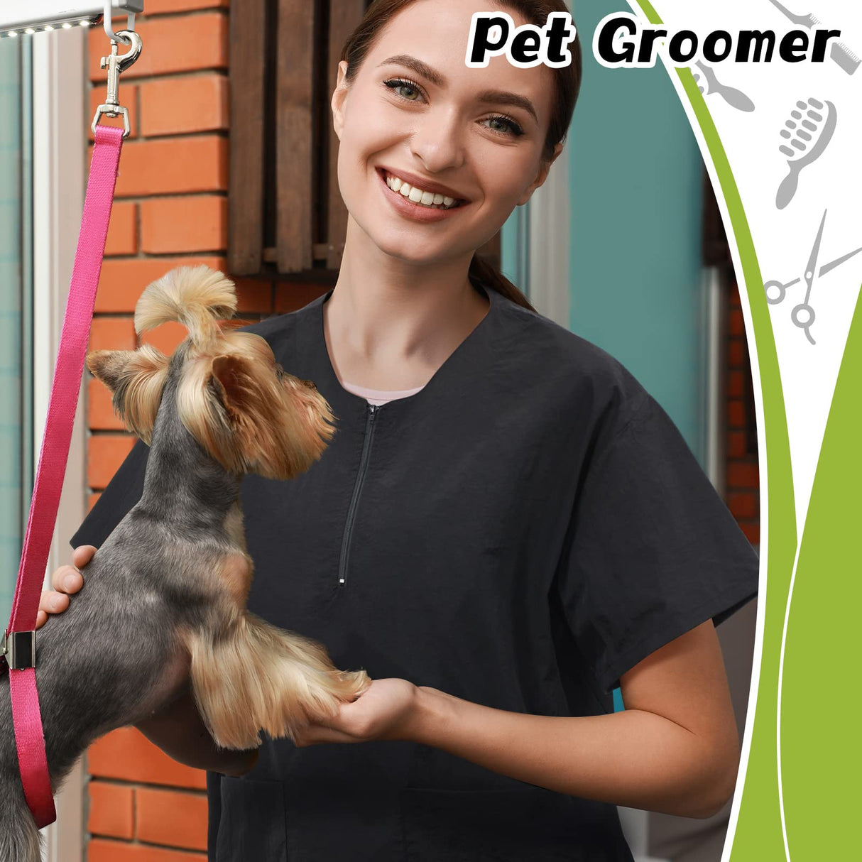 Bonuci 4 Pack Pet Grooming Work Clothes with Zipper, 3XL Size, Anti Static Splash Proof Barber Smock for Pet Dog Grooming, Hairdressers, Cosmetologists
