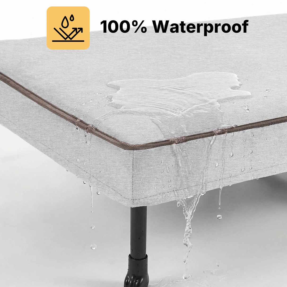 Veehoo Elevated Dog Bed with Waterproof Cushion Mat, Cooling Raised Dog Beds with Padded Top, Washable Outdoor Dog Bed, Orthopedic Pet Cot for Indoor & Outdoor, Medium Dog Bed 32" x 25", Dark Grey