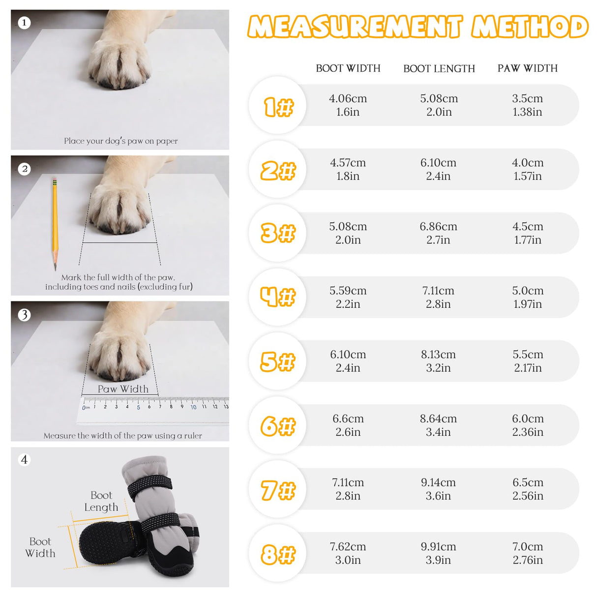 Dog Shoes for Medium Large Dogs Winter Dog Snow Boots Anti-Slip Dog Boots & Paw Protectors Warm Wool Snow Booties with Reflective for Hiking 4Pcs,Size 1