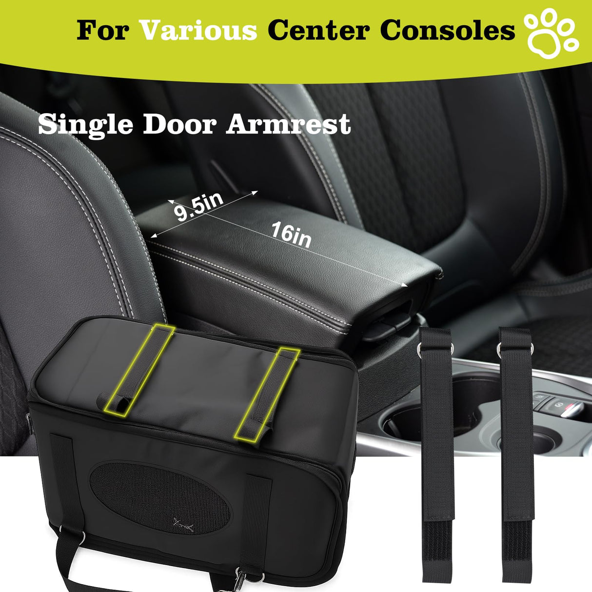 3 in 1 Cat Car Seat for Center Console – Portable Carrier for Shoulder Handle Car, Foldable Pet Armrest Booster Seat for Small Dogs & Cats (Up to 15lbs) | Puppy Seats with Cushion for Travel