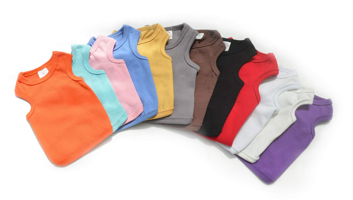 Lovelonglong 2019 Summer Pet Clothing, Dog Clothes Blank T-Shirts Ribbed Tanks Top Thread Vests for Large Medium Small Dogs 100% Cotton Red L-XL