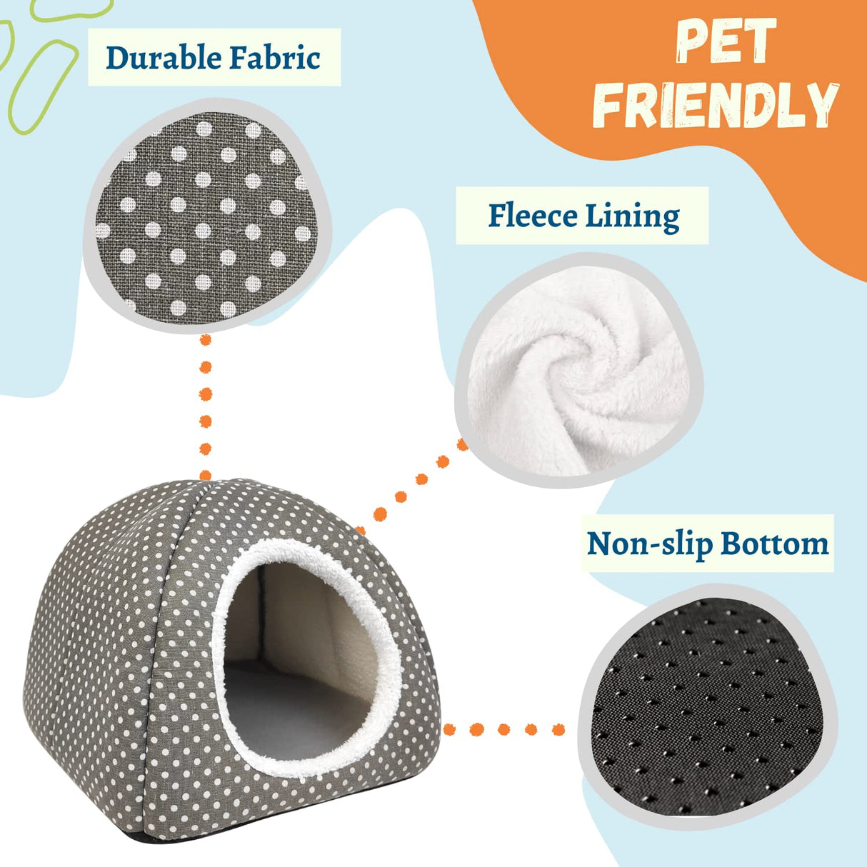 Tierecare Rabbit Hideout Large Bunny Bed Washable Rabbit House and Hideout Fleece Guinea Pig Hiding Hut for Indoor Bunnies Small Animal Hideaway