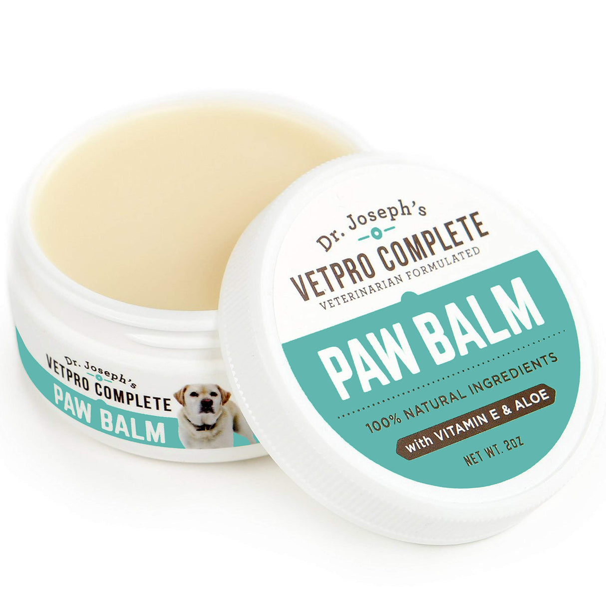 Dr. Joseph's VetPro Complete Dog Paw Balm for All Dogs and Cats, Natural Protection and Soother for Dry Pads and Noses, Vet Formulated Paw Butter and Dog Foot Cream, Nose Balm and Feet Protection