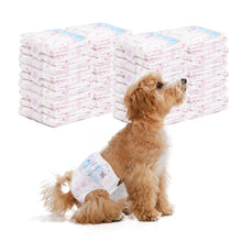 Load image into Gallery viewer, Disposable Dog Diapers Female 90 Count Doggie Diapers for Female Dogs (Waist 10-16.5 in S) Super Absorbent Small Doggie Diapers for Heat Excitable Urination or Incontinence - Pink