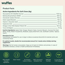 Load image into Gallery viewer, Wuffes Advanced Dog Hip and Joint Supplement with Glucosamine, Chondroitin, Omega 3, MSM, and Green Lipped Mussel, 30 Pork Flavored Chews for Large Dog Breeds