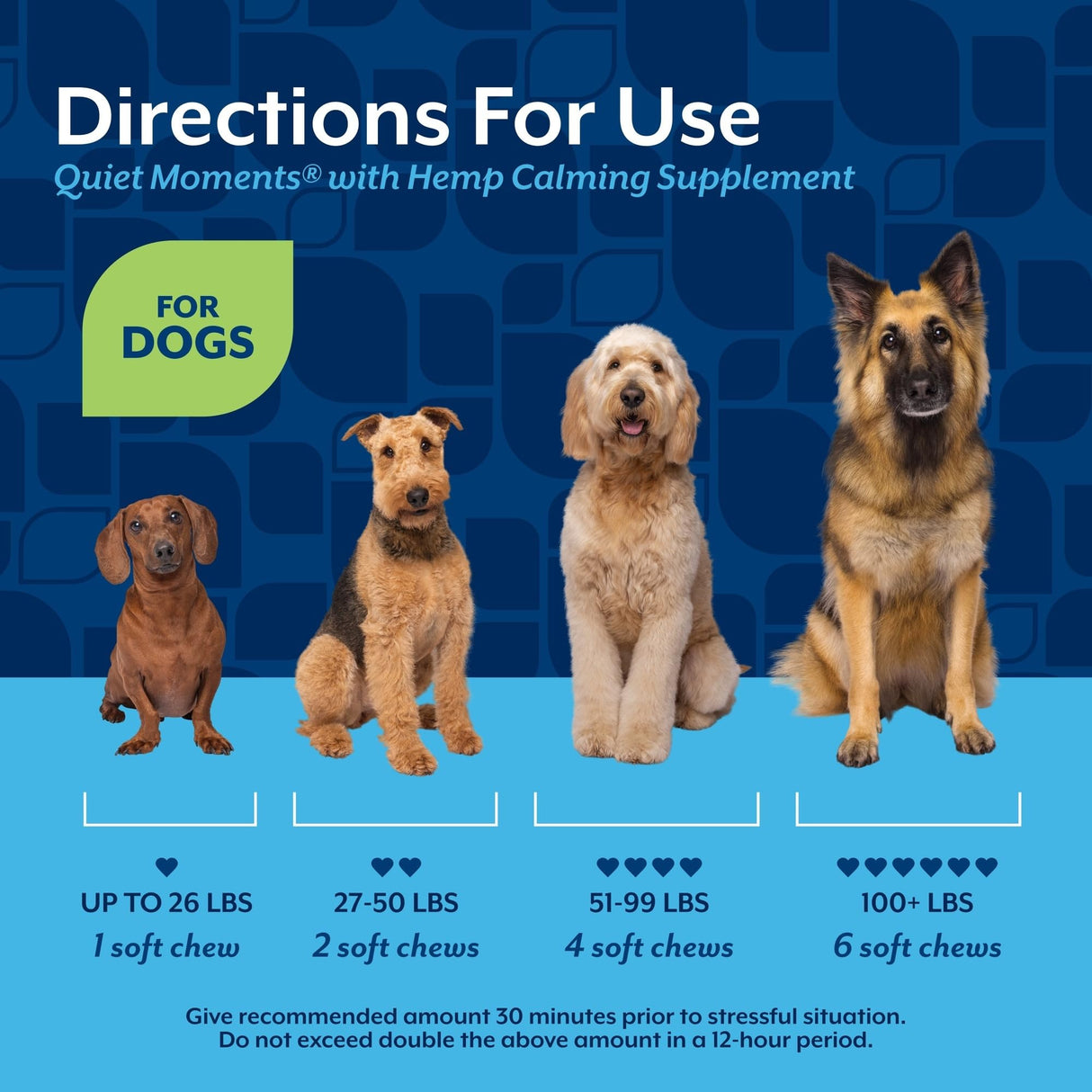 NaturVet Quiet Moments Calming Aid Dog Supplement, Helps Promote Relaxation, Reduce Stress, Storm Anxiety, Motion Sickness for Dogs (Quiet Moments Plus Hemp, 180 Soft Chews)