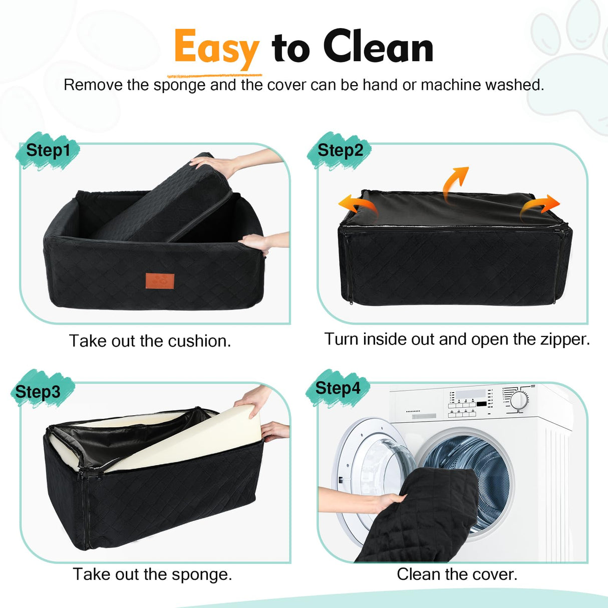 NEEZUKAR Dog Car Seat for Large Medium Dogs,Portable Washable Pet Car Seat Under 55 lbs,Dog Booster Seat with Thick Cushion,2 Safety Leashes Travel Car Dog Bed