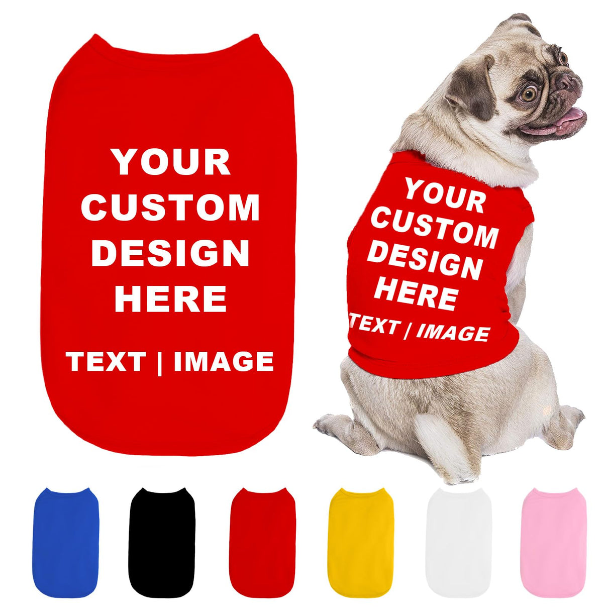Custom Dog Shirt Personalized Dog T-Shirt with Text Logo Image Name Print Customized Breathable Summer Clothes for Small Medium Large Dogs