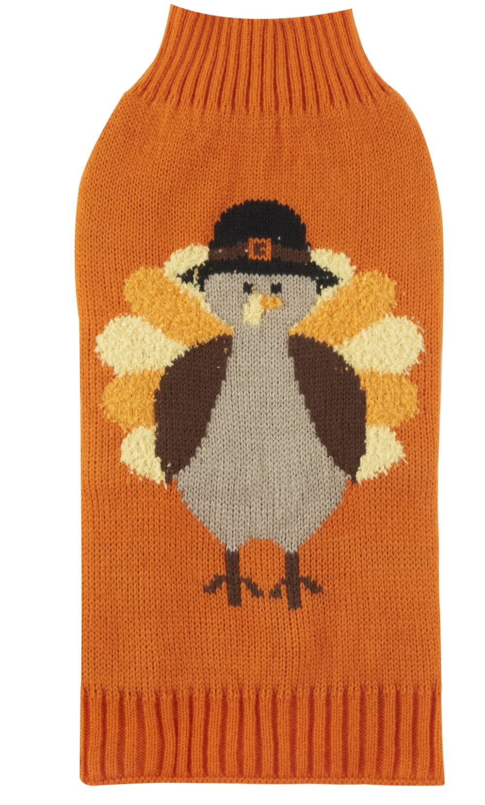Lanyarco Thanksgiving Fall Dog Clothes Outfit Costume, Turkey Pet Dog Sweater for Large Dogs, X-Large (XL) Size 20" Back Length Orange