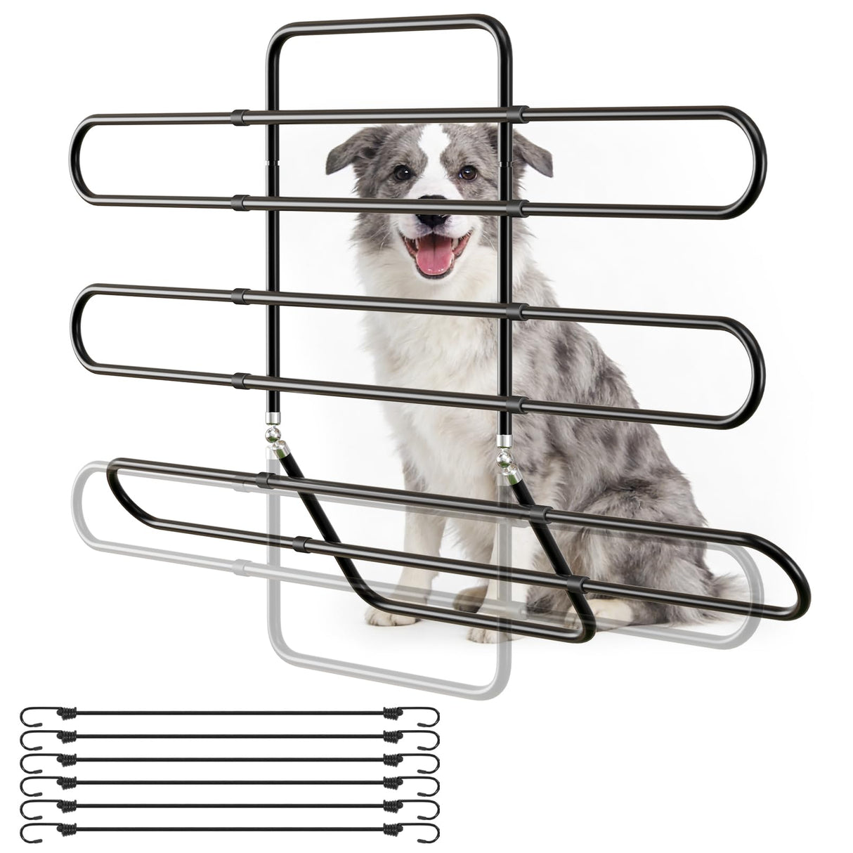 Hlplenn Adjustable Metal Dog Car Barrier, Universal Pet Divider with Steel Frame for SUV Truck Sedan & MPV, Car Dog Barrier & Back Seat Cargo Gate, Movable Panel Fits Seat Recline