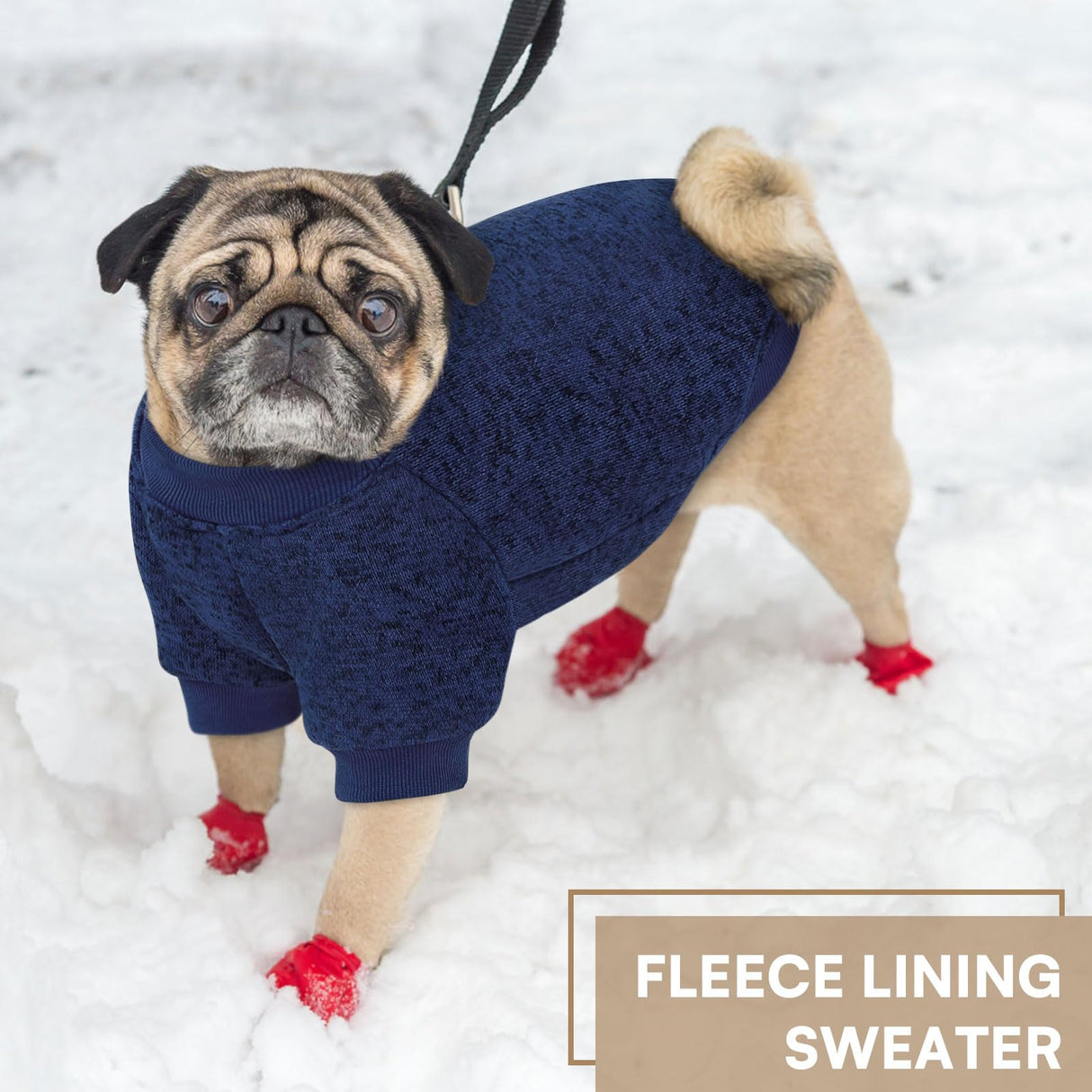 Queenmore Large Dog Sweater,Dog Fleece Sweater,Sweaters for Large Dogs,Sweatshirts for Dogs Girl Boy,Warm Soft Fleece Lining Crewneck Pet Winter Sweatshirts for Male Female Cats Puppy,Blue