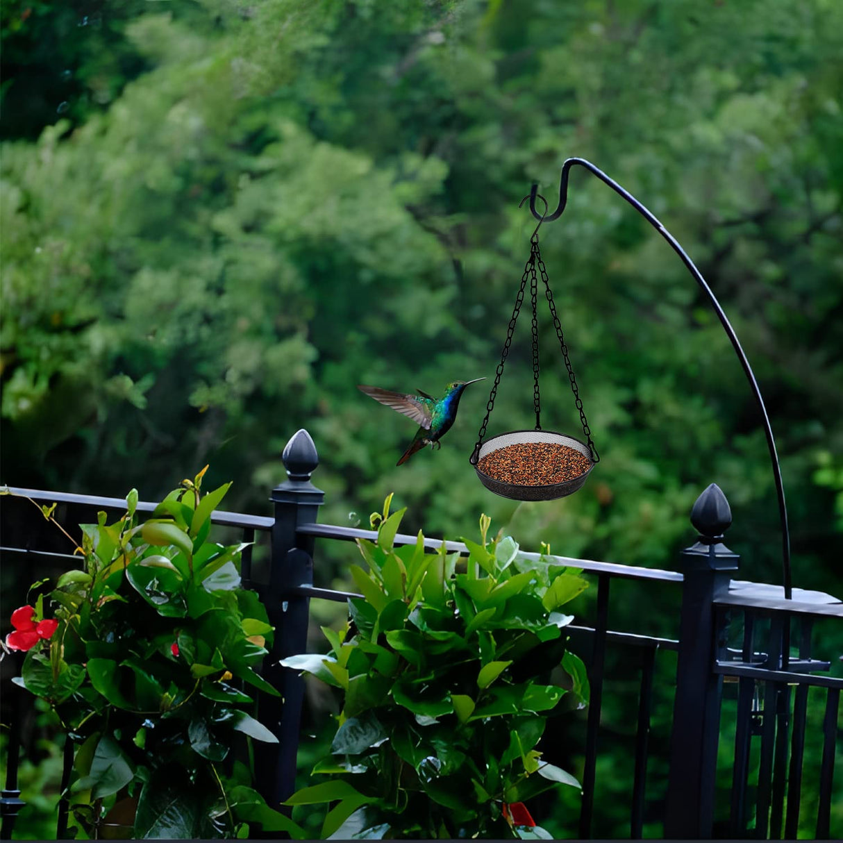 Hanging Bird Feeder, Birdfeeder Hanging for Garden Yard Outside Hanging Bird Feeder Tray - Metal Mesh Platform Feeders for Birds Outside Outdoors Hanging for Attracting Birds, 3Pcs