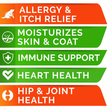 Load image into Gallery viewer, StrellaLab Omega 3 for Dogs - (180Ct) Fish Oil Treats - Allergy & Itch Relief Skin & Coat Supplement - Dry Itchy Skin, Anti Shedding & Hot Spots Treatment - Pet Salmon Oil Chews - Chicken Flavor