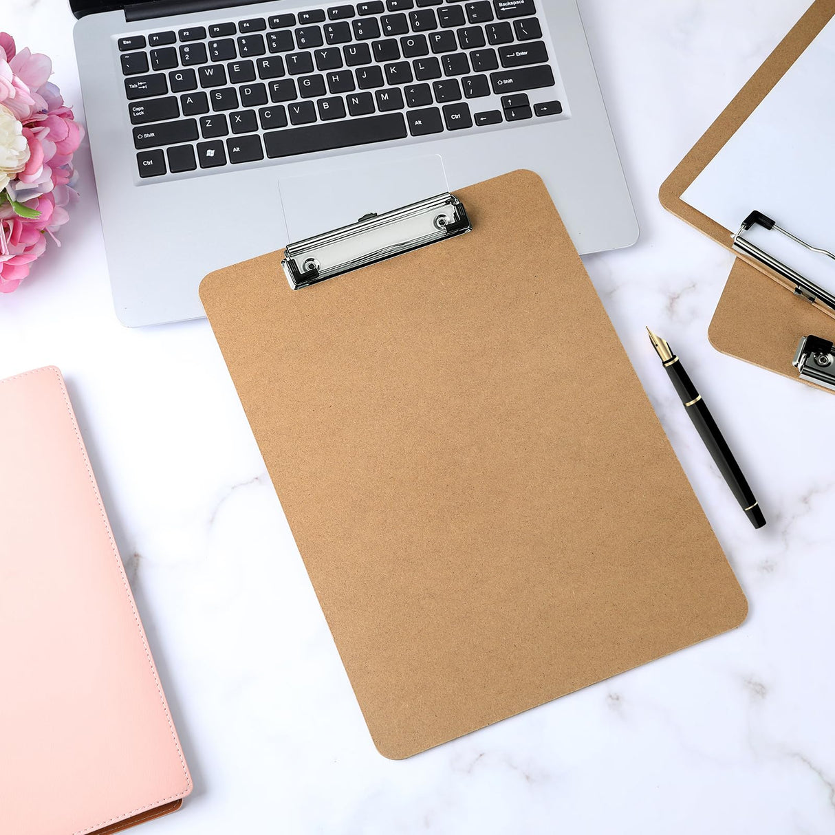 Macroclo Wood Clipboards Set of 2, Letter Size Hardboard Clip Board 8.5x11