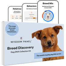 Load image into Gallery viewer, Wisdom Panel Breed Discovery Dog DNA Kit: Most Accurate Dog Breed Identification, Test for 365+ Breeds, MDR1 Health Test, Ancestry, Relatives
