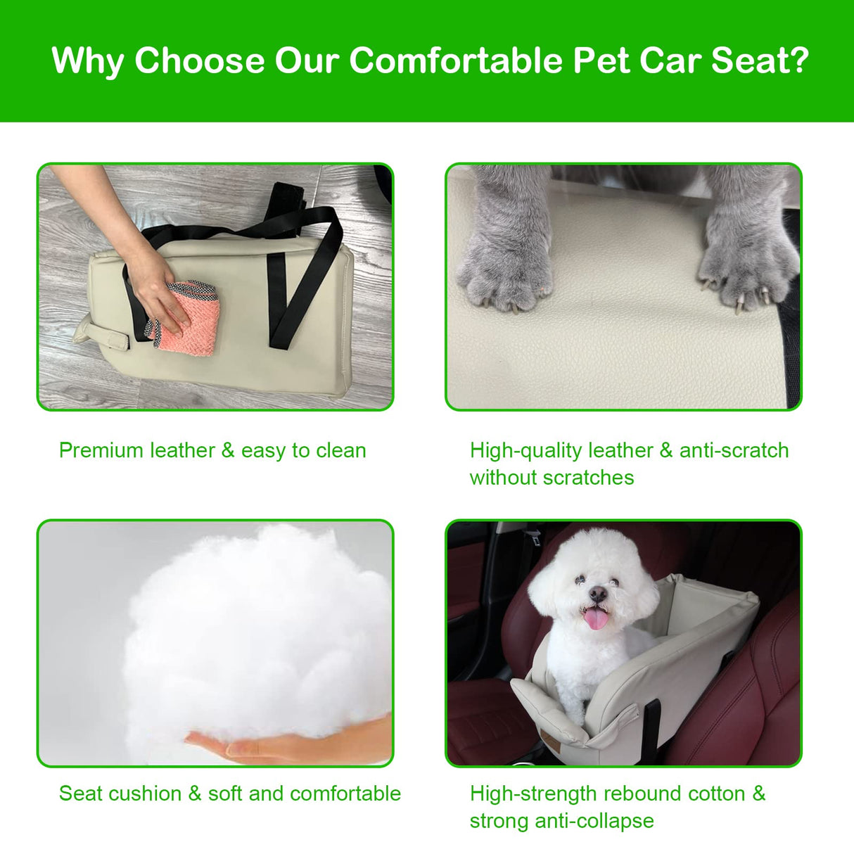 Dog Car Seat Centre Console Dog Booster Dog Car Seat Small Dog Cat Booster Seat for Dogs Cats Pets Up to 13lbs