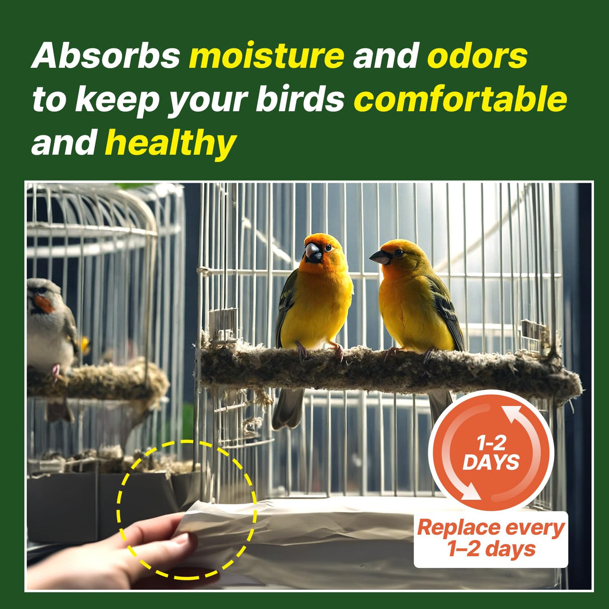 T TORTO9 Bird Cage Liner - 120 Paper Sheets, 20" x 18", 2.9 lb - Ideal for Pet Habitats, Bulk Pack for Long-Lasting Use, Newsprint Texture, Convenient Parcel Packaging