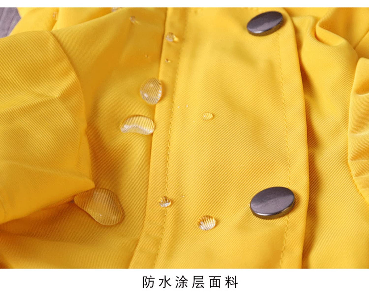 Dog Raincoat Jacket with Zip up Yellow rain Coat Hoodie Water Resistant Stylish Dog Raincoats (Large,Yellow)