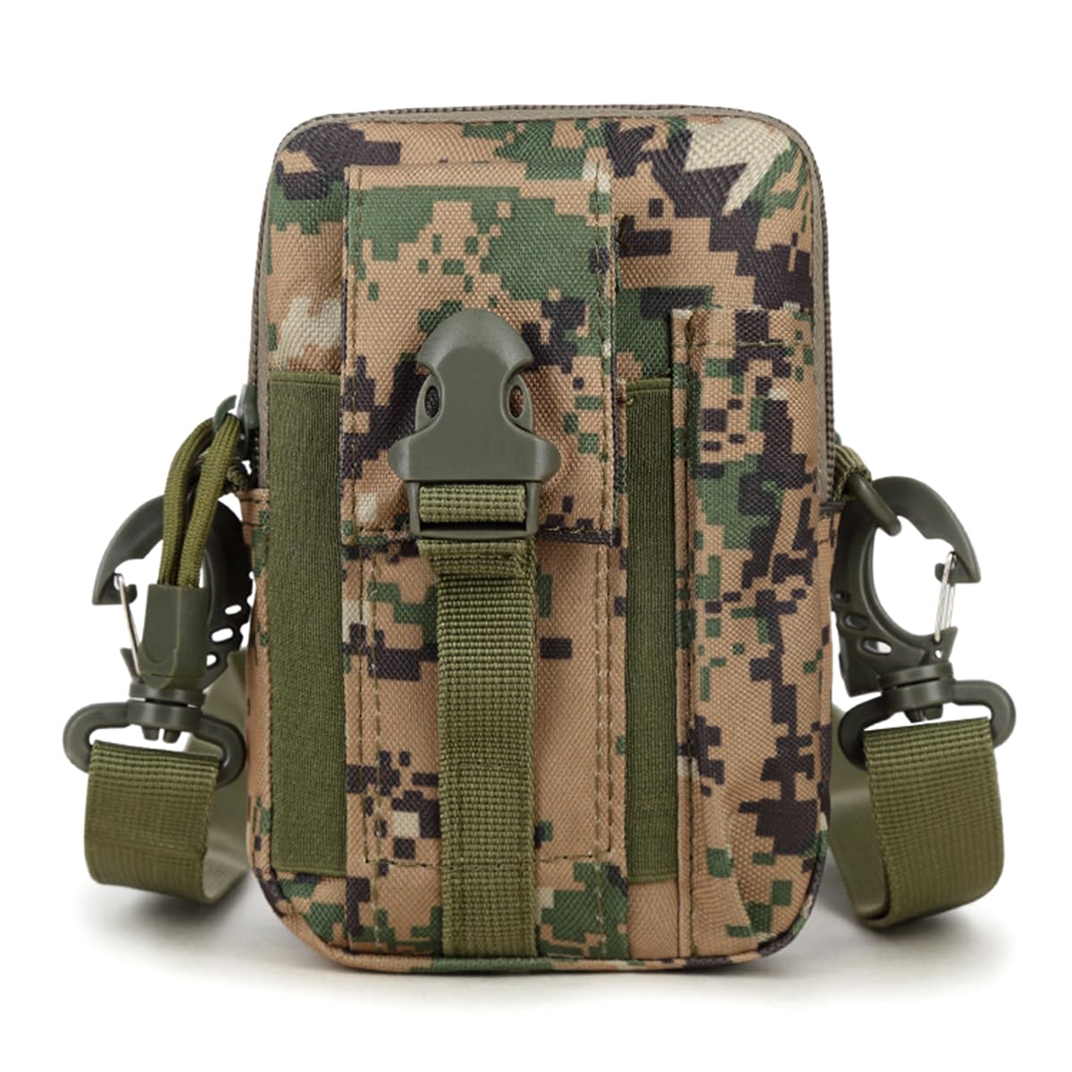 Tactical Molle Pouch - Outdoor Sports Waist Bag, Hiking Multi-Purpose Phone Pouch, Durable & Water-Resistant for Camping, Cycling, Travel(Green Jungle Digital)