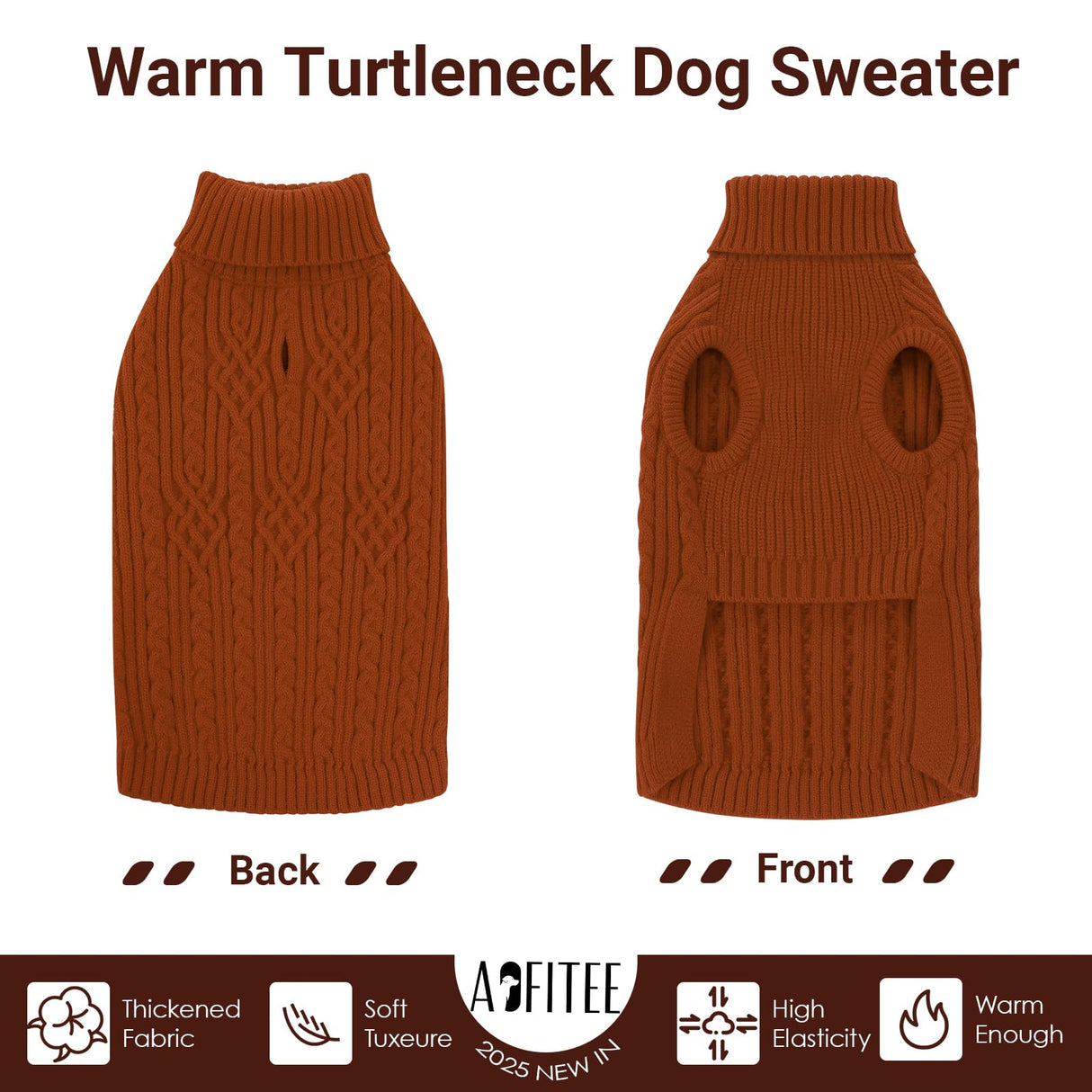 AOFITEE XL Dog Sweater, Extra Large Dog Sweater Girl Boy, Warm Turtleneck Fall Dog Sweaters Girl Boy, Green Dogs Christmas Sweaters Pet Knitwear, Soft Pullover for Beagle, Weimaraner, Dalmation, XL