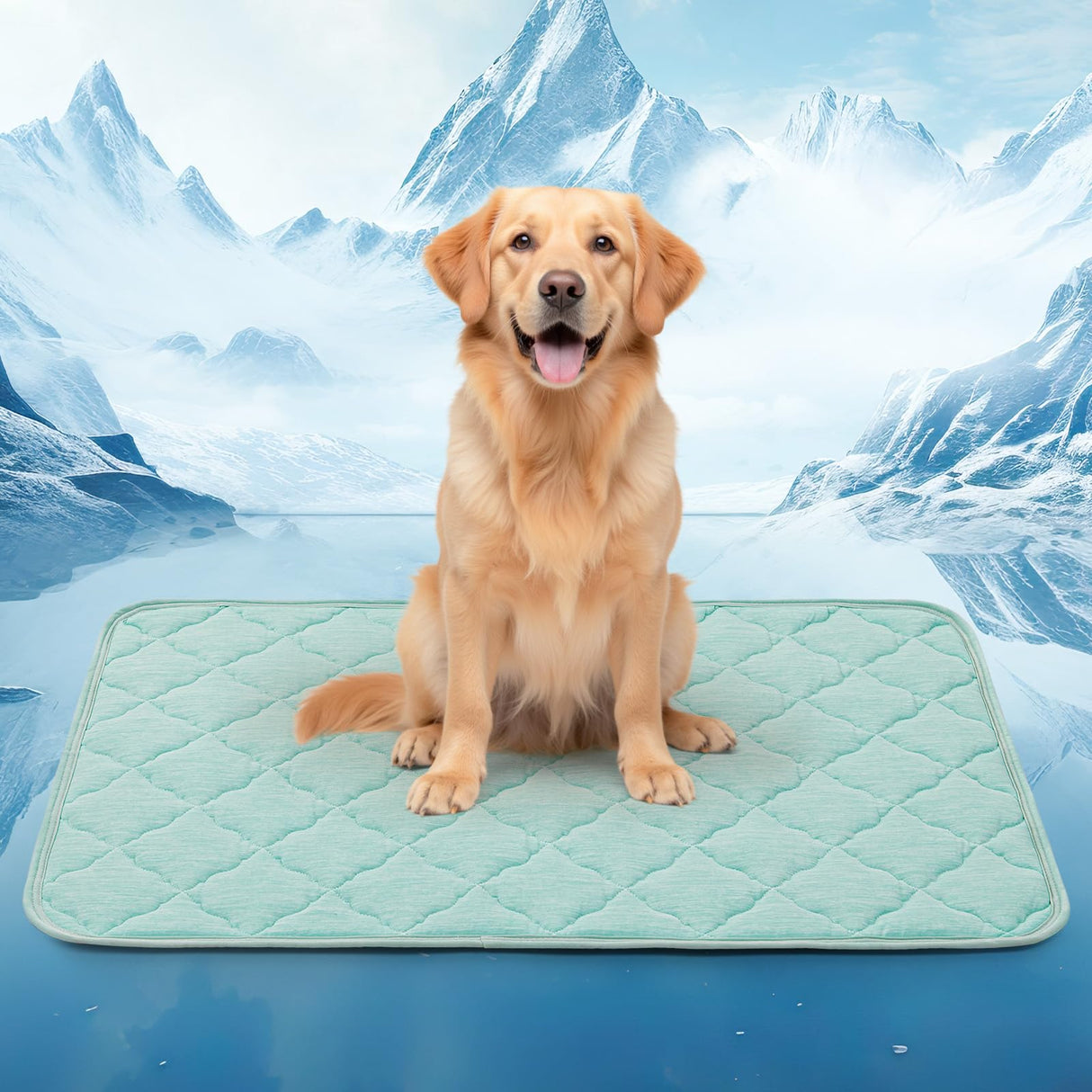 LOOBANI Dog Cooling Mat for Extra Large Dogs - 50" x 38" Dog Cooling Pad for Summer with Anti-Slip Bottom, Washable & Leakproof Cool Mat for Dogs, Cats, Indoor & Outdoor Use, Bed, Couch, and Crate