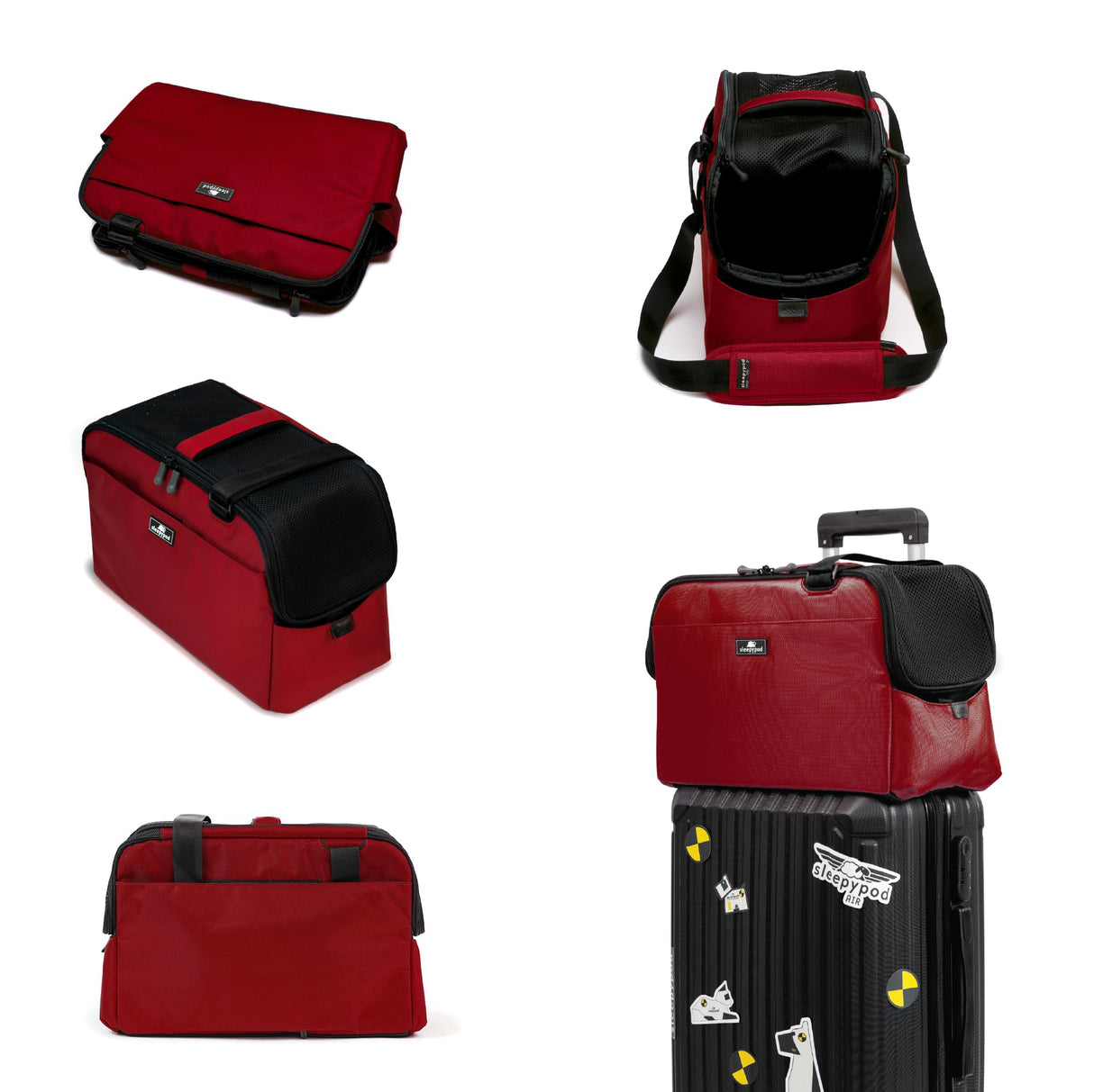 Sleepypod Atom - Airline Approved Pet Carrier and Crash-Tested Car Seat for Cats and Dogs up to 12 lbs. (Strawberry Red)