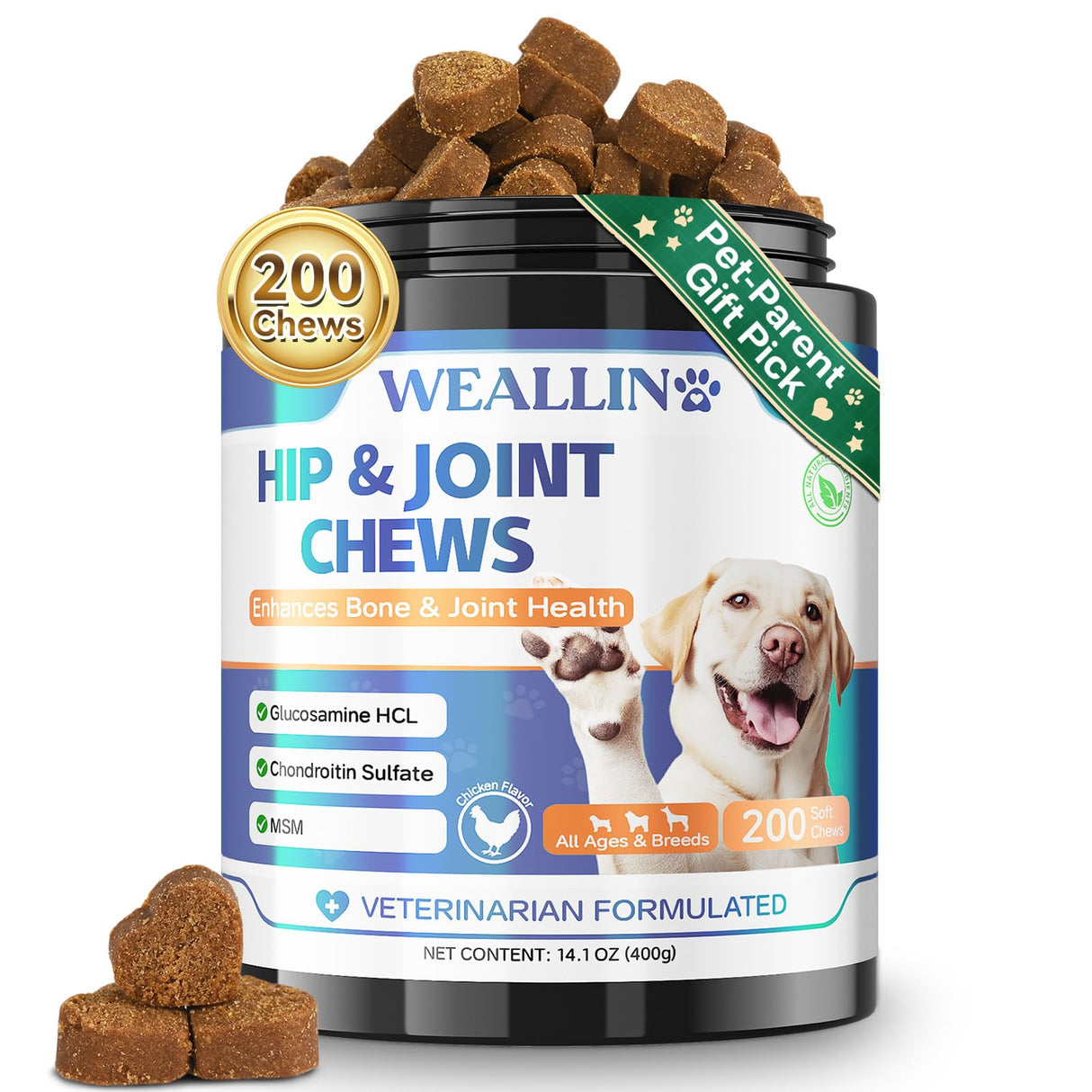 Joint Supplement for Dogs - Dog Joint Supplement Glucosamine Hip and Joint Chondroitin Chews Treats for Dogs with MSM Lipid Mussels Vitamins Dog Joint Support for All Breed 200pcs