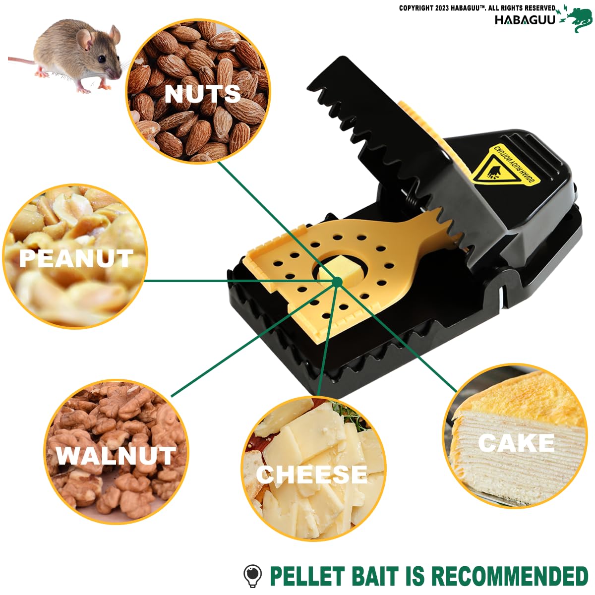 Large Rat Traps, Excellent Traps for Gophers, Mouse Traps Indoor Outdoor, Snap Traps That Work, Quick Effective Sanitary Safe, Snap Trap for Trapping Against Mouse, Chipmunk