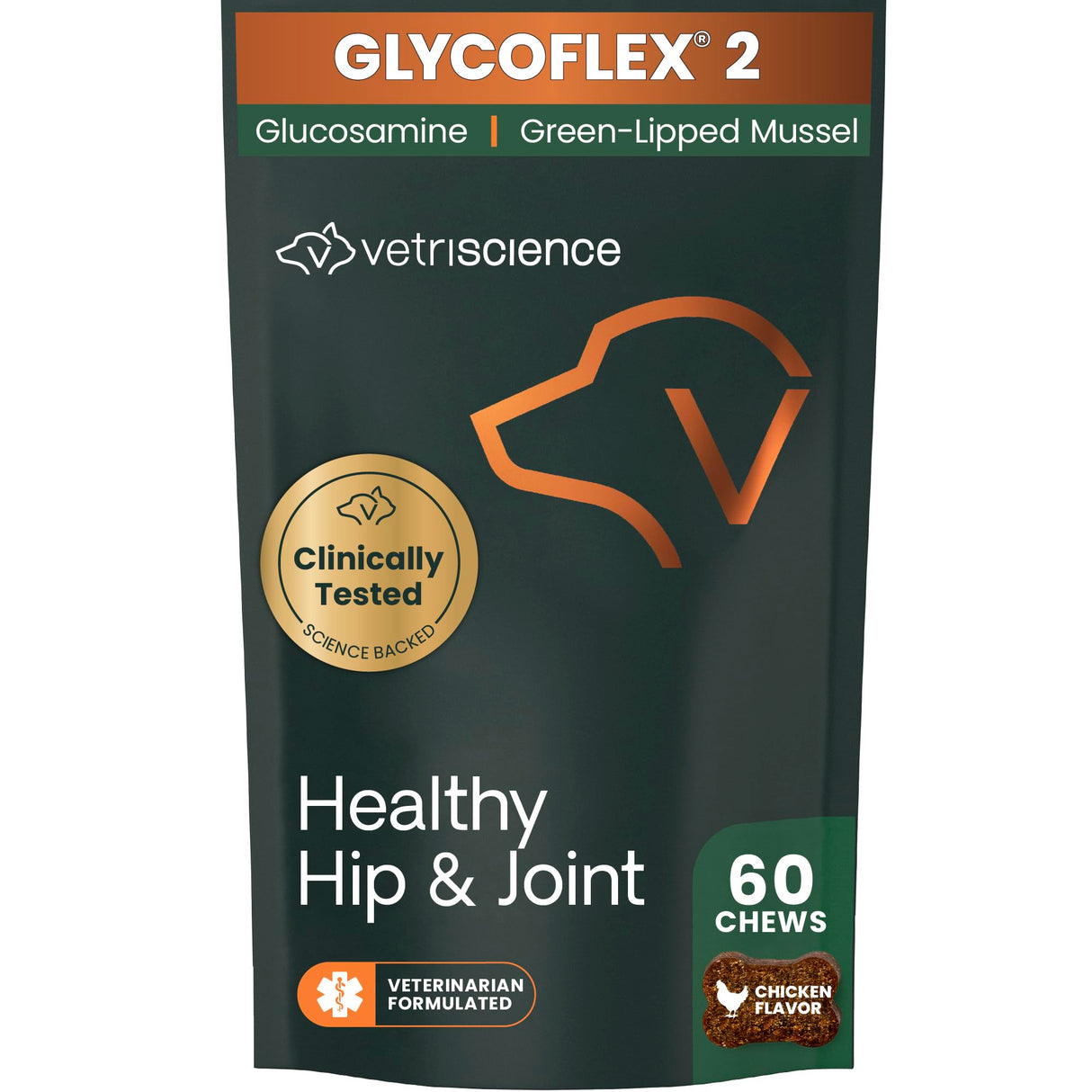 VetriScience GlycoFlex Sport Hip and Joint Supplement for Dogs - Joint Support Chews with Green-Lipped Mussel, DMG, and Glucosamine for Dogs, Chicken Liver Flavor