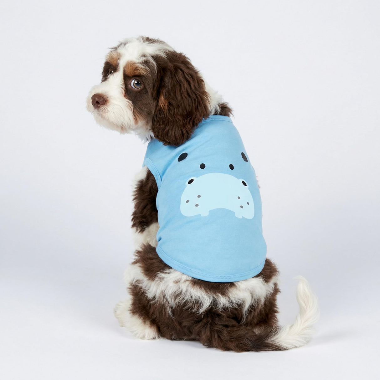 Fitwarm 3 Pack Hippo Sheep Koala Dog Shirt, Summer Clothes for Small Dogs Boy Girls, Funny Pet Outfit, Black, White, Gray, Blue, XS