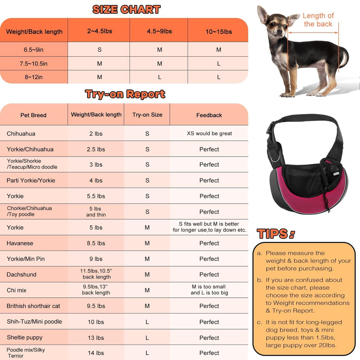 YUDODO Pet Sling Carrier for 5-9 lbs Small Dogs & Cats – Hands-Free Puppy Carrier with Safety Hook, Large Zipper Pocket, Soft Breathable Mesh, Adjustable Strap & Reflective Strip (Pink 3.0 M)