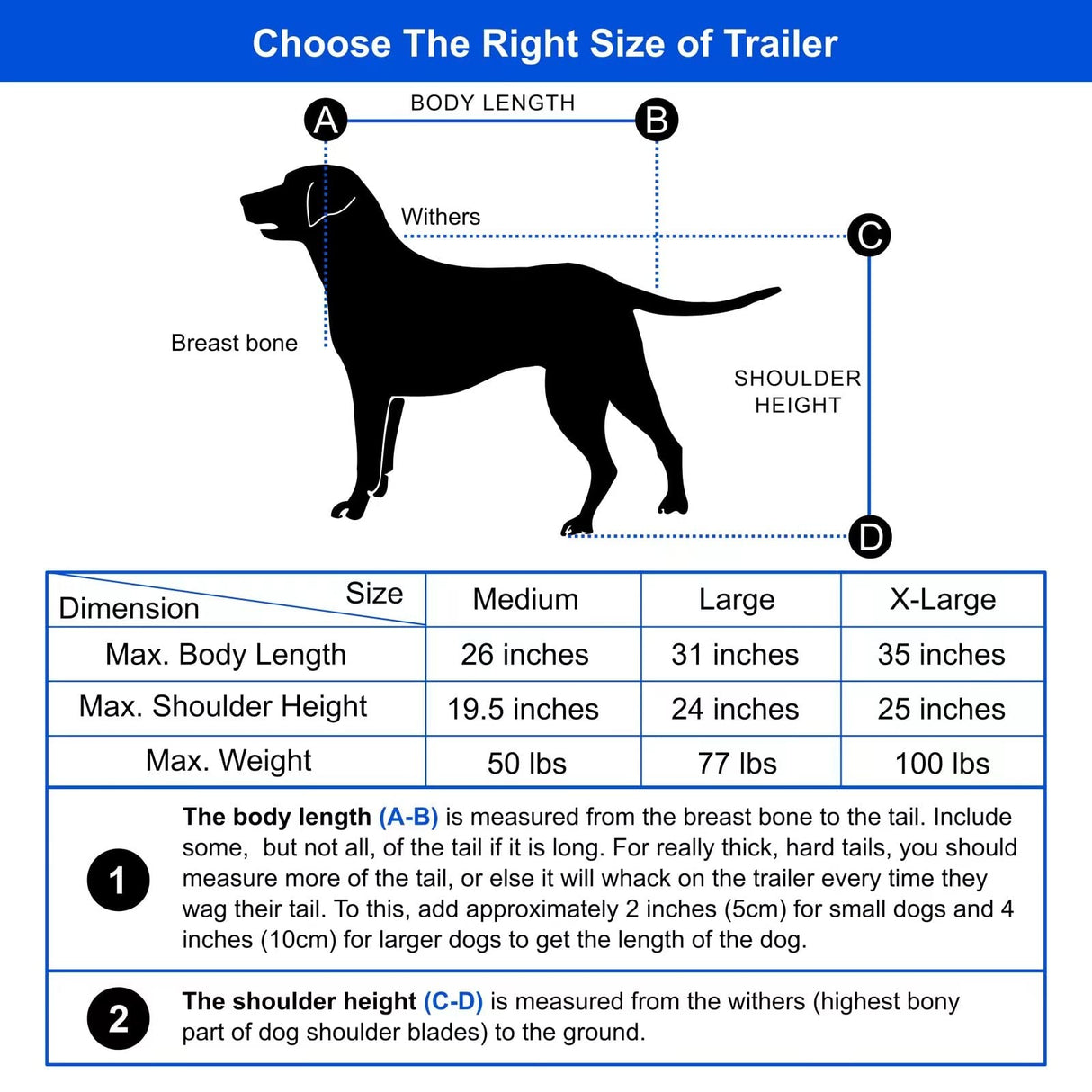 DOGGYHUT® Premium Large Pet Bike Trailer for Medium or Large Dog, Up to 78 lbs,Dog Bicycle Carrier,Low Center of Gravity,Easy Folding Frame (Blue)